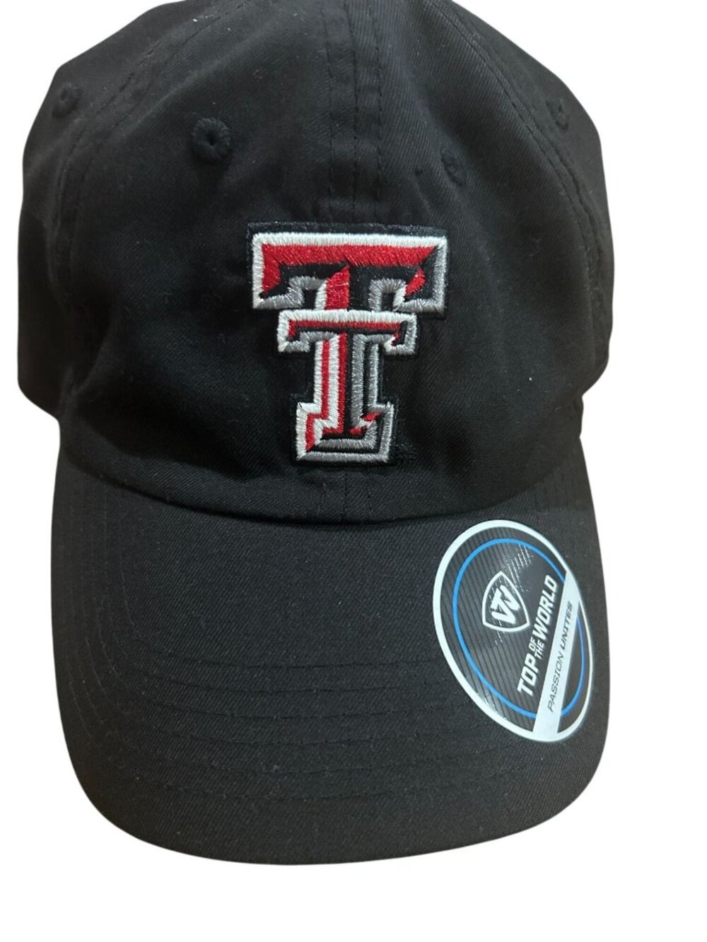 NWT Texas Tech Red Raiders Top Of The World Adjustable Black Baseball Cap